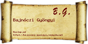 Bajnóczi Gyöngyi névjegykártya